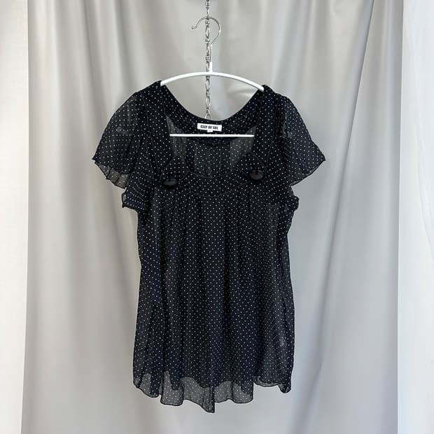 CLEF DE SOL see-through mini dot blouse