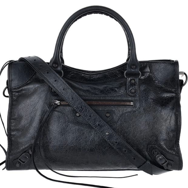 발렌시아가 르시티 미디엄 블랙 브라스 흑장