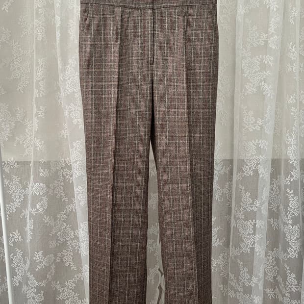 40) 마시모두띠 울 체크 슬랙스 브라운