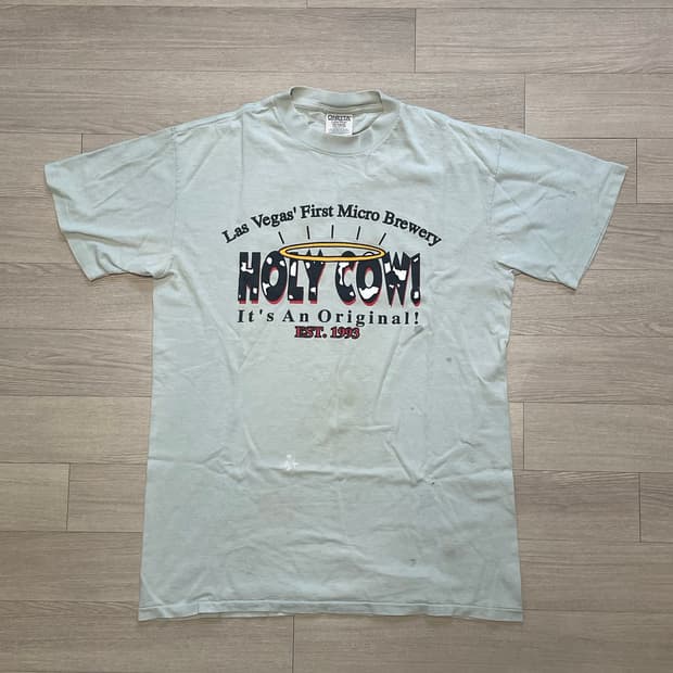 90s Holy cow brewery 빈티지 티셔츠 오네이타