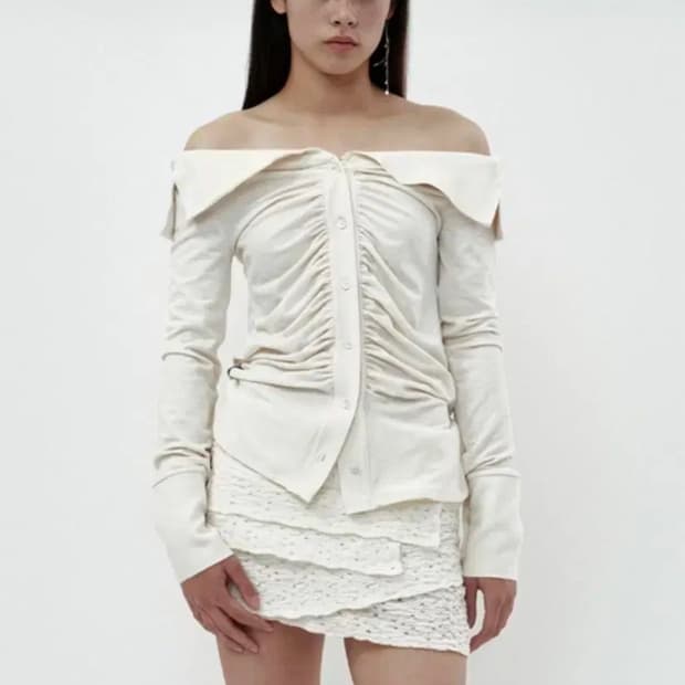 세릭 오프숄더 셔츠 / 크림