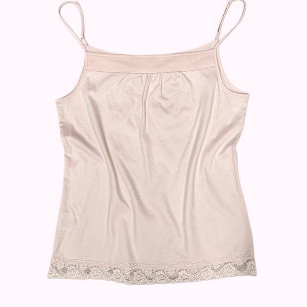 lace detail pink sleeveless
