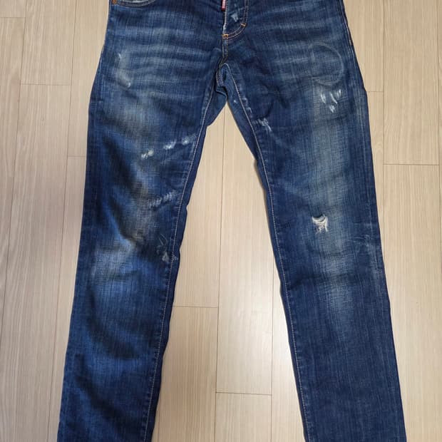 디스퀘어드 카우보이 가죽패치 데님팬츠