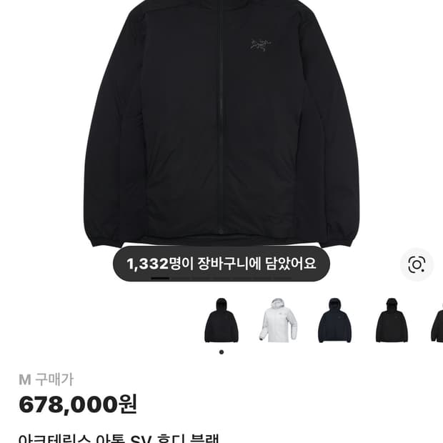 아크테릭스 아톰 후디 sv