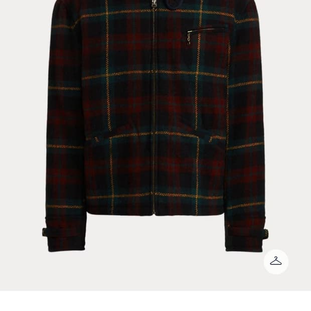 [XL]폴로 플래드 트위드 랄프로렌 타탄 체크 울 뉴스보이 자켓