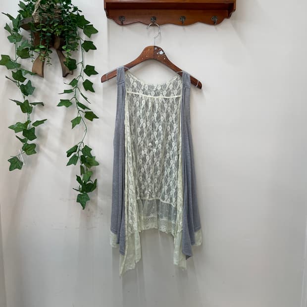 모리 페어리 여리 리버시블 그레이 레이스 2way 베스트 🏠