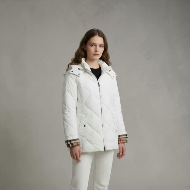 L/ 버버리 다운 퀄팅 패딩 집업 자켓