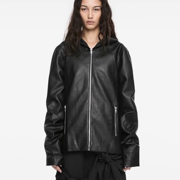 나체 후드 레더 자켓 1 nache hood leather jacket