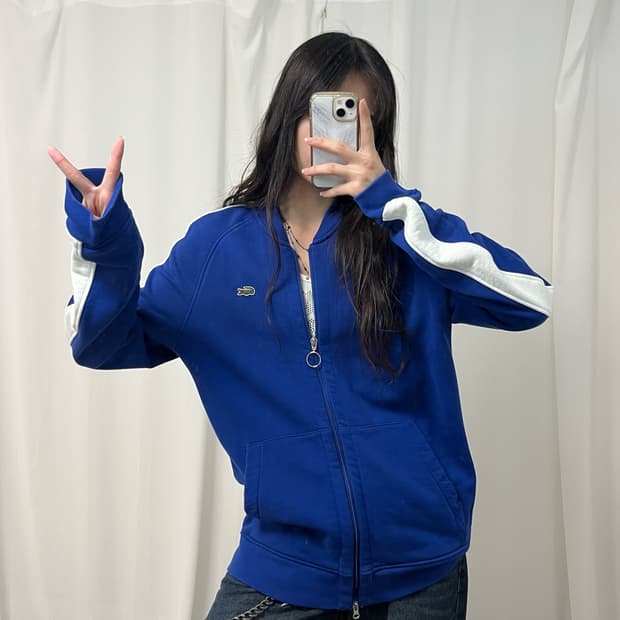 Lacoste blue two-way zip-up