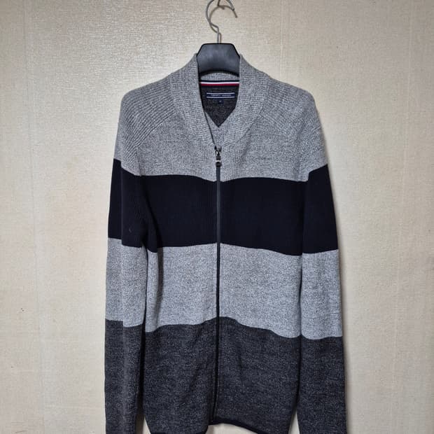 타미힐피거 스트라이프 집업 가디건