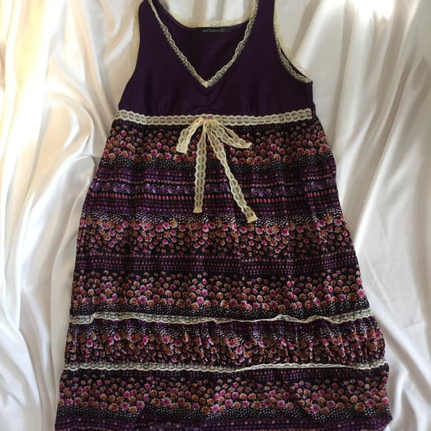 레이스 꽃무늬 레이어드 원피스