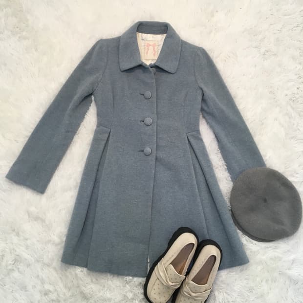 일본빈티지 로걀 갸루 하늘 롱코트