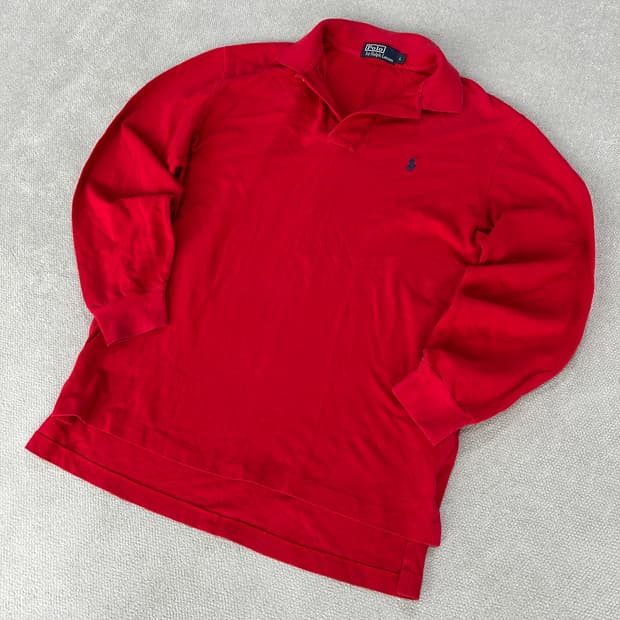 폴로 레드 긴팔니트 