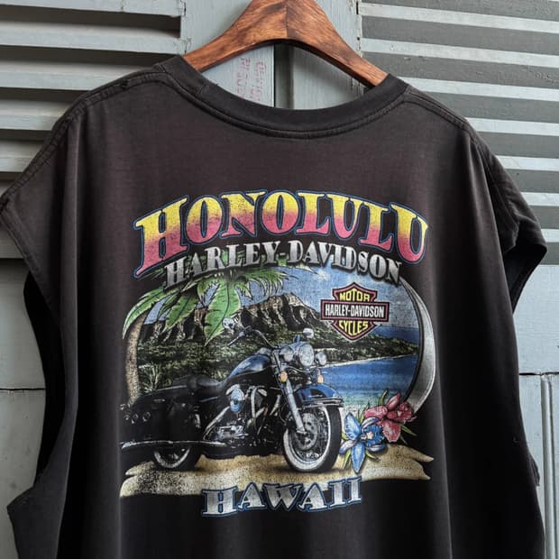 [3XL]할리데이비슨 하와이 챕터 커스텀 슬리브리스
