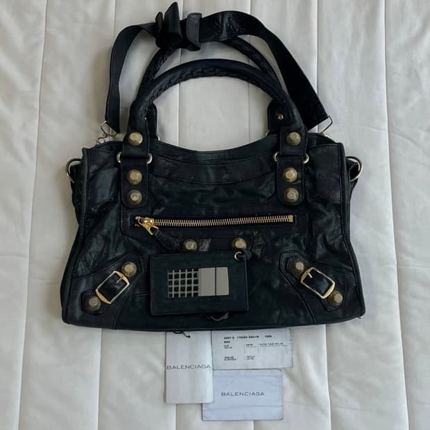 발렌시아가 모터백 블랙