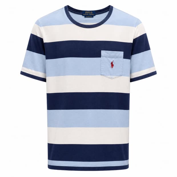 폴로 랄프로렌 블루 스트라이프 반팔 L