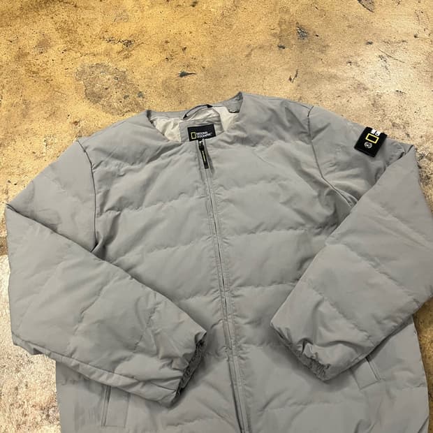 [정품/XL] 내셔널지오그래픽 경량 패딩 자켓 회색 b16