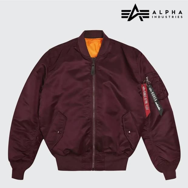 알파인더스트리 헤리티지 MA-1 마룬 L 거의 새상품