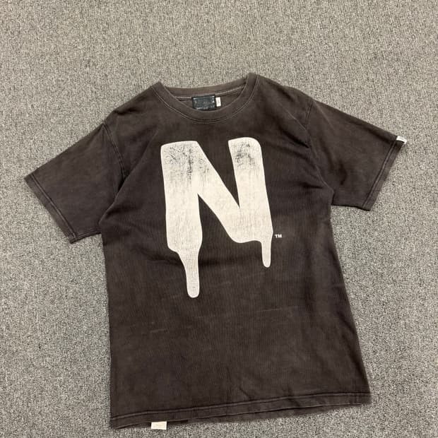 L)Narcotic Gdc 빈티지 로고 프린팅 선 페이드 반팔 티셔츠