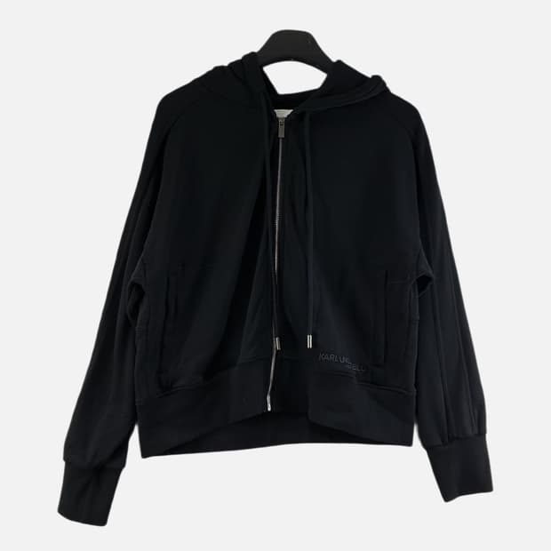 칼라거펠트 블랙 여자 90 후드 집업 O1404