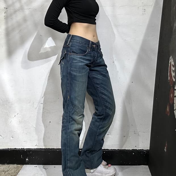 USA 트루 릴리전 RICKY 리키 스트레이트 데님 팬츠 청바지 27