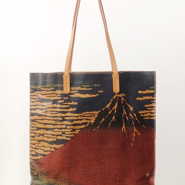 호쿠사이 <붉은후지> 아트 프린트 토트