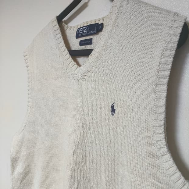 [M] Polo 폴로 랄프로렌 코튼 아이보리 베스트