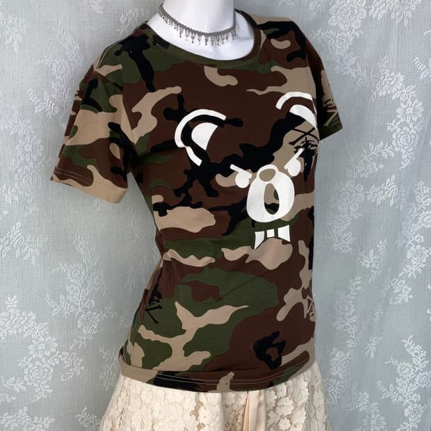빈티지 히스테릭 글래머 밀리터리 퍽베어 반팔 1048 y2k 스트릿 갸루