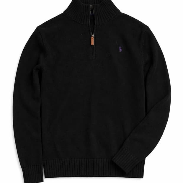 폴로 쿼터집 니트