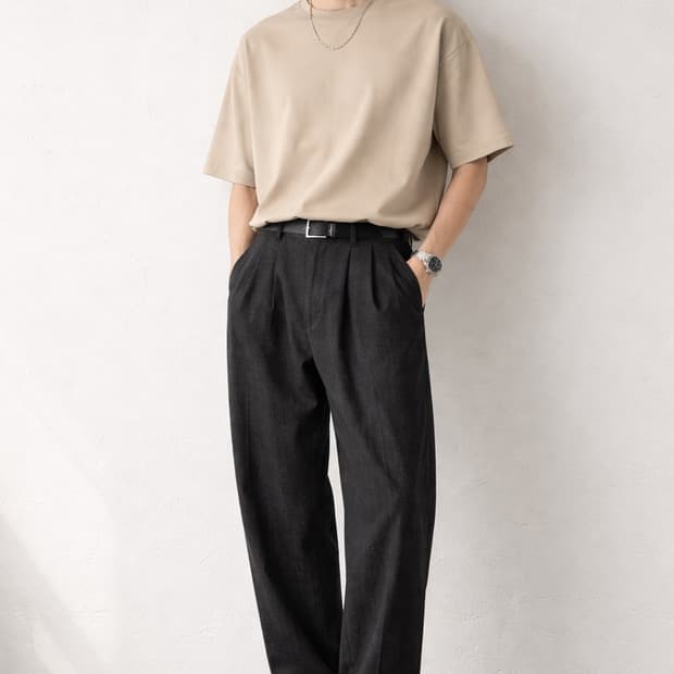 제로(XEROBNR) 원턱 와이드 생지 데님