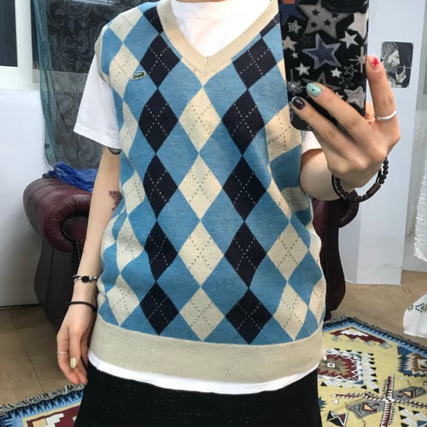 라코스테 아가일 니트 베스트 