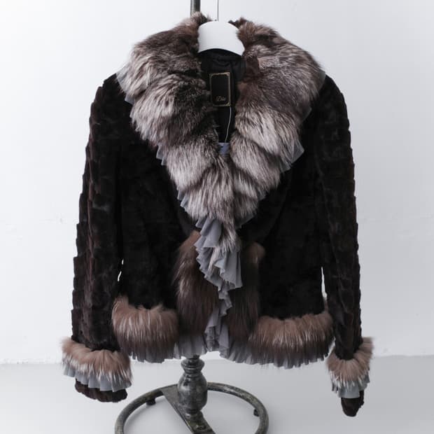 real fur frill jacket