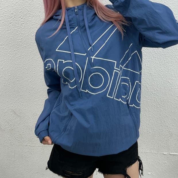 아디다스 빅로고 딥소라 후드 바람막이 L