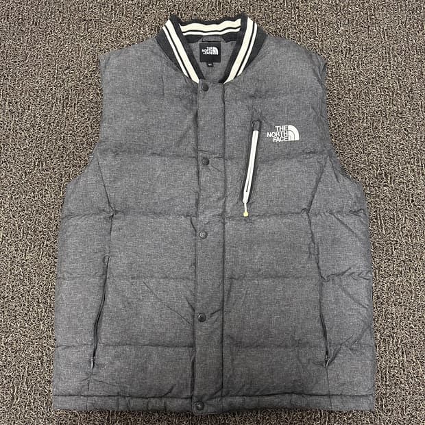 노스페이스 구스다운 패딩 조끼 그레이 95(M)