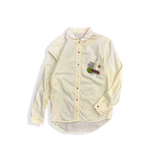Candy Button Pocket Yellow Shirt