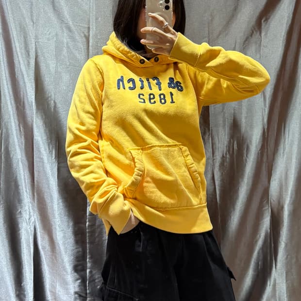 XL 아베크롬비 1892 옐로우 후드티