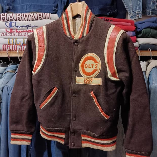 60s 인디애나폴리스 콜츠 빈티지 바시티 베이스볼 자켓