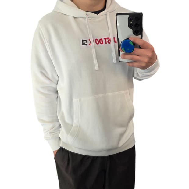 M 95 나이키 센터로고 화이트 후드티