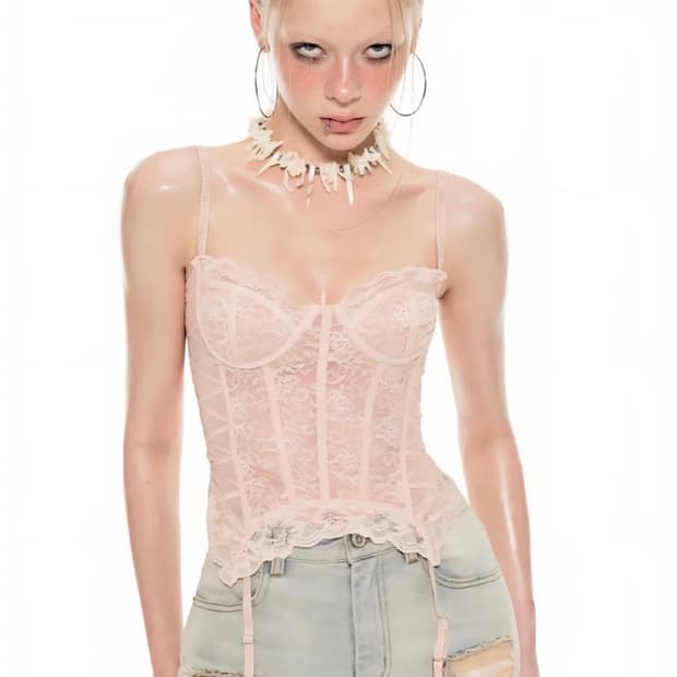 원진스튜디오 레이스 코르셋 탑