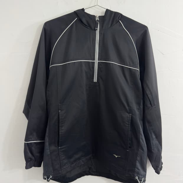mizuno half zipup hood jacket