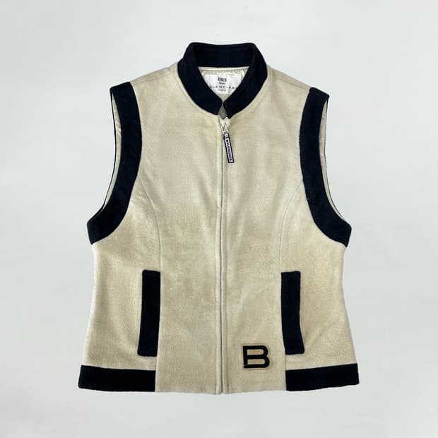 발렌시아가 로고 집업 플리스 베스트