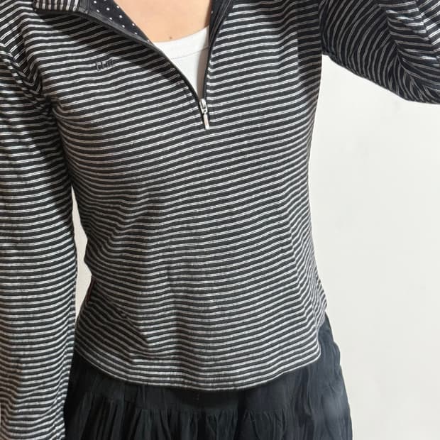 90‘s Michiko london  키치 모리 도트 스트라이프 반집업