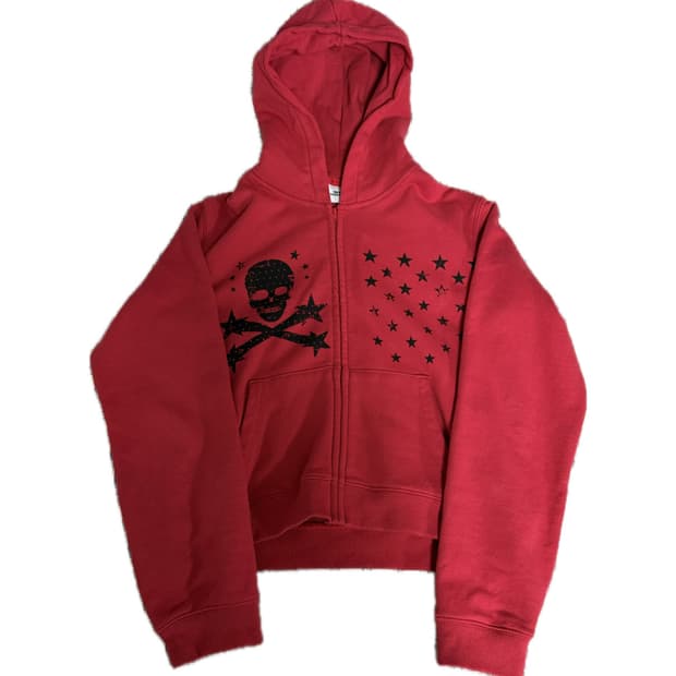 웹하우스 스컬 스타 엔젤 후드집업 레드