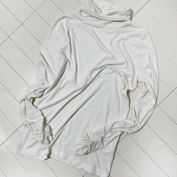 vintage shirring turtleneck top