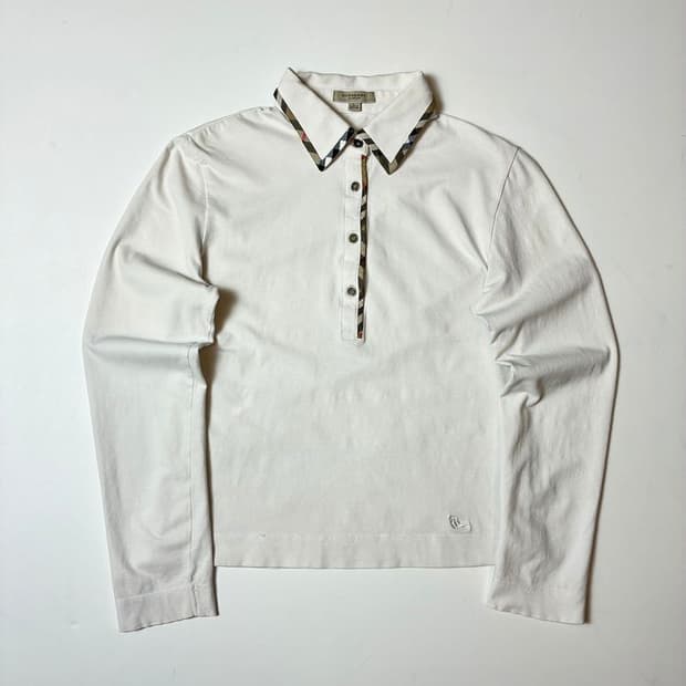 버버리 00's 노바체크 트리밍 카라 롱 슬리브 PN8651