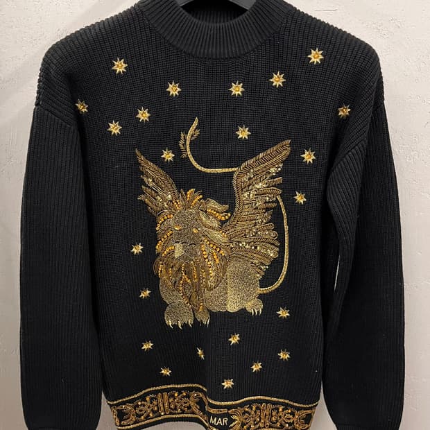 알베르타 페레티(Alberta Ferretti) 사자 자수 니트 S