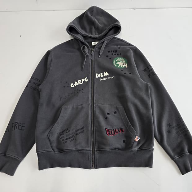 JEEP 레터링 후드 집업 그레이 M