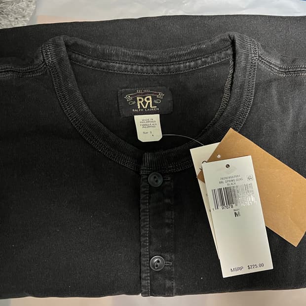RRL 더블알엘 인디고 저지 헨리셔츠 M