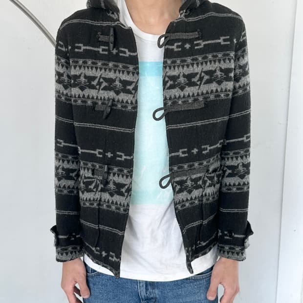 14fw 히스테릭 글래머 노르딕 울 후드 더플 코트