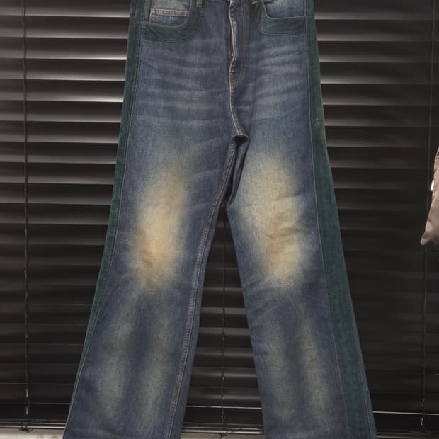 블루마블 벨벳 트리밍 부츠컷 데님 30